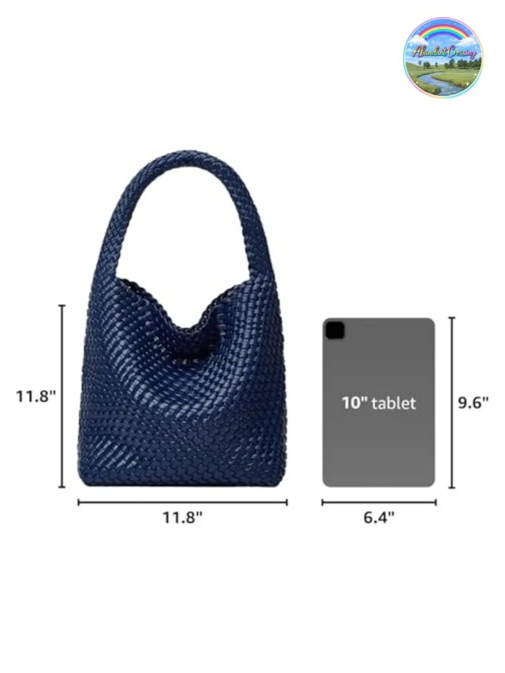 Handwoven Vegan Leather Tote Bag with Detachable Clutch Magnetic Closure